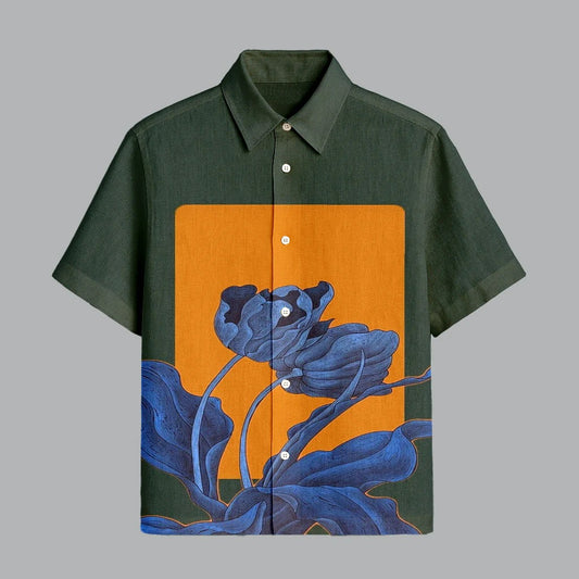 Pastoral Green Printed Half Sleeve Shirt