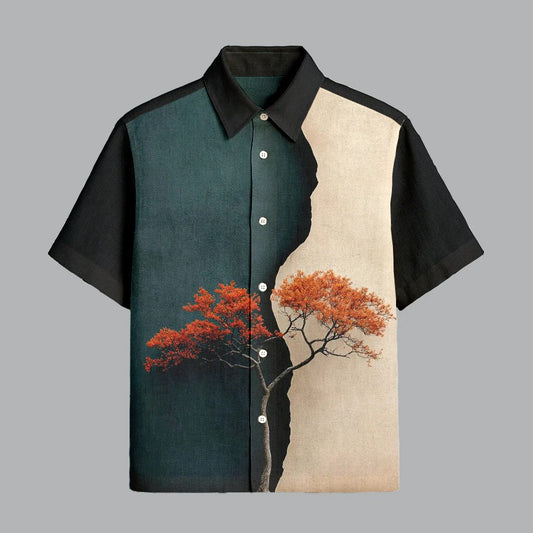 Melanoid Black Printed Half Sleeve Shirt